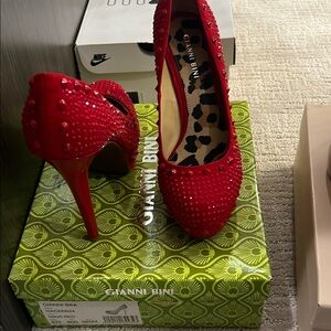 Gianni Bini Red Studded Women's Heels
